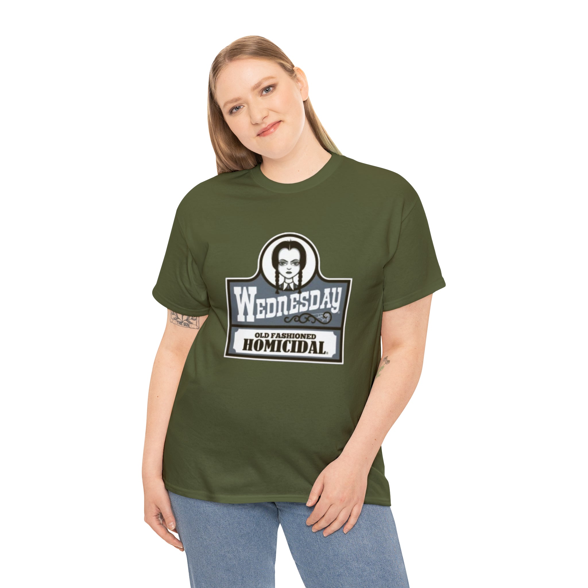 Wednesday- Wendys Unisex Heavy Cotton T-Shirt - Creations by Chris and Carlos